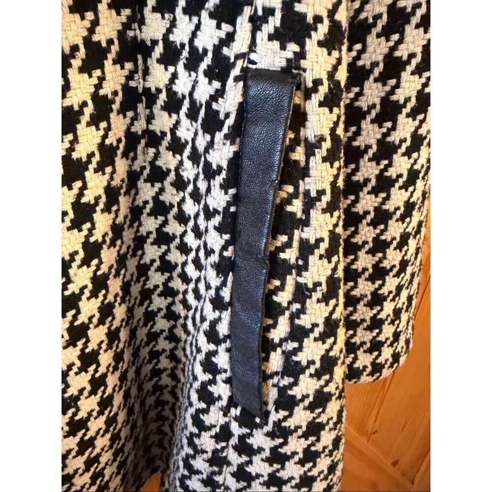 Vintage Apt. 9 Black White Houndstooth Lined Wool Blend Coat READ Size Large (64 - Picture 11 of 12